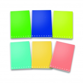 Pigna Monocromo tűzött füzet, A4, 42 lap, vonalas, 6-féle szín, GREEN