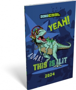 Lizzy Card A6 tűzött zsebnaptár, Dino cool 2024