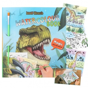 TOPModel kreatív kifestő, ecsettel, Watercolor Book, Dino World