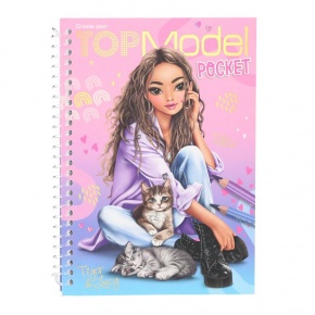 TOPModel kreatív színező (17x13 cm) lány cicákkal, Pocket