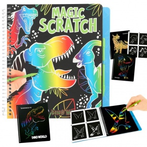 TOPModel kreatív kifestő, kaparós ceruzával, Magic Scratch Dino World (4)