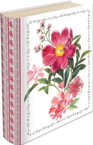 BSB Punch Studio könyv formájú ajándékdoboz (27,5x34,5x8,4 cm) piros virágos (4)