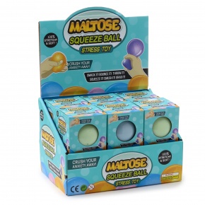 Puckator antistressz játék, foszforeszkáló labda, maltóz, 4-féle szín