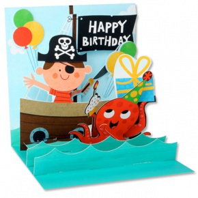 Popshots képeslap, mini, születésnapi, Kalóz