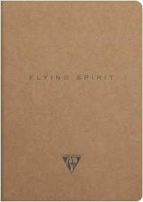 Clairefontaine füzet, vonalas, tűzött, A5, 48 lap, 90g, kraft, Flying Spirit