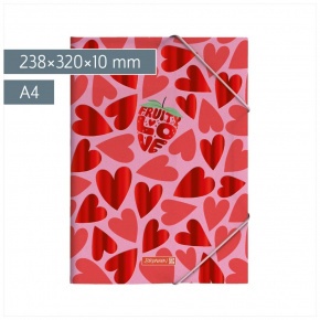 Baier Brunnen gumis mappa, A4, PP, piros szíves, Fruity Love (6)