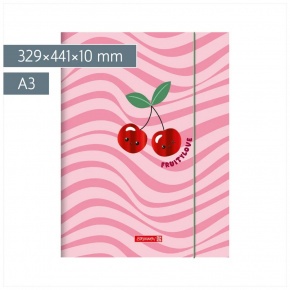 Baier Brunnen gumis mappa, A3, rózsaszín, cseresznyés, Fruity Love (6)