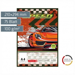 Baier Brunnen rajzlaptömb, A4, 75lap, 100g, autós, Fast Wheels (6)