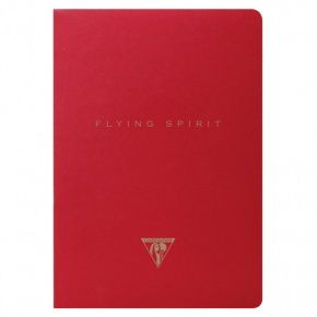 Clairefontaine füzet, vonalas, tűzött, A5, 48 lap, 90g, piros, Flying Spirit
