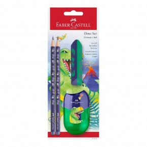 Faber-Castell Gr.ceruza szett Grip Sparkle (2db+mini hegyező+mini radír) BL Dínós