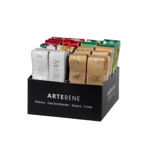 Artebene ajándékkötöző (2m x 25mm) arany, ezüst, piros, zöld karácsonyi (3)