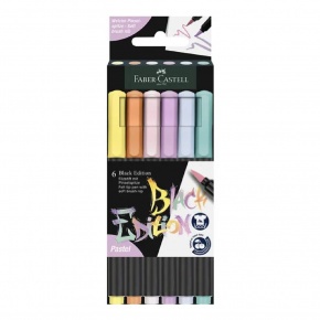 Faber-Castell Filctoll készlet 6db-os Black Edition fekete test pasztell (3)