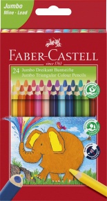 Faber-Castell Színes ceruza készlet 24db-os háromszögletű Jumbo + hegyező