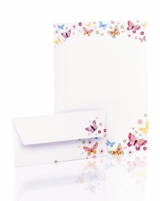 Rössler levélpapír szett (10db lev.papír 18,5x25 cm + 10db boríték) pillangós