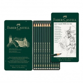 Faber-Castell Art & Graphic Castell 9000 grafit art szett 12 db fém dob. (8B-2H)