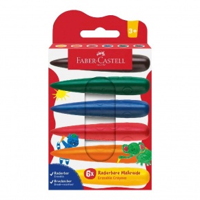Faber-Castell zsírkréta készlet, 6db-os, radírozható