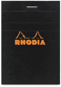 Clairefontaine Rhodia fekete jegyzetblokk, 80lap, kockás 8,5x12cm