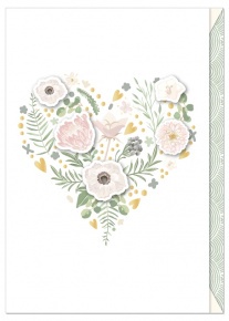 Artebene képeslap borítékkal, virágos szíves, esküvői (4)