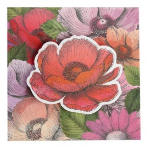 Artebene mini képeslap borítékkal (8x8 cm) őszi virágok (5)