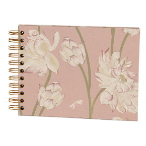 Rössler fotóalbum/scrapbook (19,5x14,5 cm, 20 lap, spirálos) púder, fehér virágos, Audrey (6)