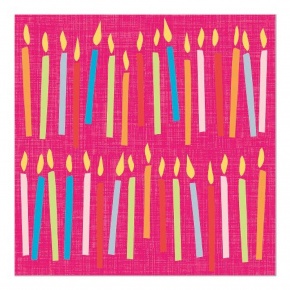 Artebene szalvéta (3-rét. 33x33 cm), gyertyák, pink (5)
