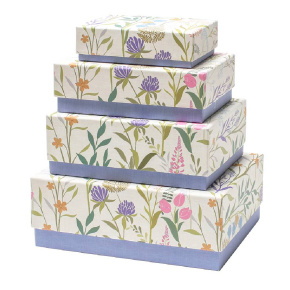 Rössler ajándékdoboz (24x20x9 cm) kék, mezei virágos, Wild Flowers (13431751004) (6)