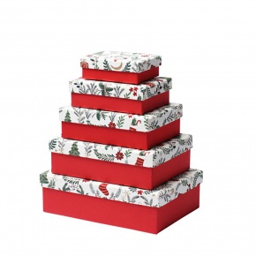 Rössler ajándékdoboz (14,5x19,5x6 cm) fehér, zöld karácsonyi minták karácsonyi (5)