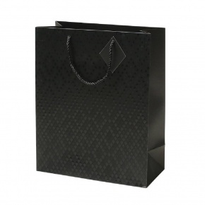 Rössler ajándéktasak (26x32x12 cm) fekete, rombusz mintával, Look&Feel