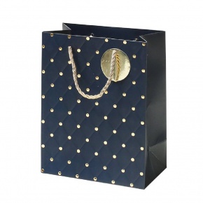 Rössler ajándéktasak (18x23x10 cm) kék, arany pöttyös, Look&feel
