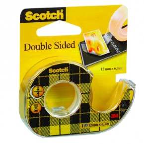 3M Scotch Kétoldalas ragasztószalag 12 mm × 6,3 m, kétoldalt öntapadó, utántölthető adagolón