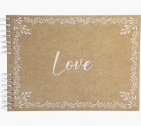 Exacompta esküvői album (32x22cm, 50old, spirál, fekvő) kraft, Love,