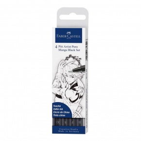 Faber-Castell AG-PITT Művész filc szett 4db Manga Black ( fekete XS,S,F,B)