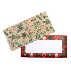 Artebene utalványtartó dobozka (21,7x10,6x2,2 cm) magyalos, karácsonyi (6)