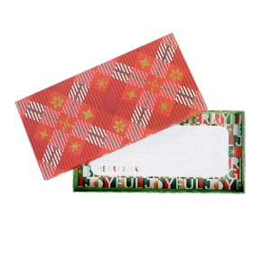 Artebene utalványtartó dobozka (21,7x10,6x2,2 cm) piros mintás, karácsonyi (6)