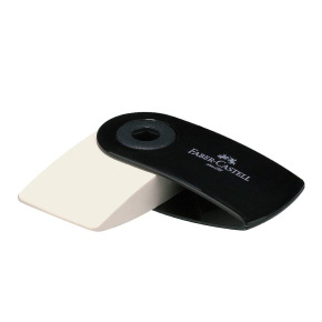 Faber-Castell Radír SLEEVE mini, fekete, műanyag tartóban