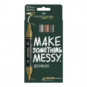 Faber-Castell akrilfilc szett, kétvégű, arany, ezüst, bronz, acél 4 db/szett