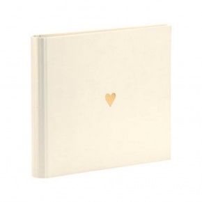 Rössler fotóalbum/vendégkönyv (22x23 cm, 30 lap) vanília, arany szívvel, Pure Love (6)