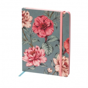 Rössler notesz (20x15 cm, 256old, von. kötött, gumipántos) őszi virágok, Valentina (5)