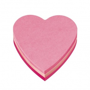 3M Post-it Formára vágott jegyzettömb 76 × 76 mm, 225 lap, szív forma, vegyes színek MEGSZŰNT