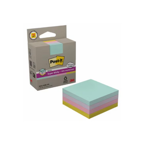 3M Post-it öntapadó jegyzettömb (76x76mm, 276lap), Super Sticky, 4 szín, Recycled, 7100396478