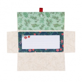 Artebene ajándékutalvány tartó (23x11 cm) fenyőágas, Merry Chistmas, karácsonyi (3)