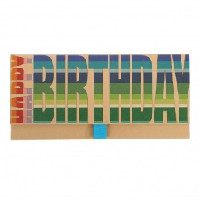 Artebene ajándékutalvány tartó (23x11 cm) kraft, Happy Birthday (5)