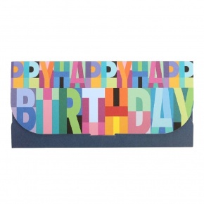 Artebene ajándékutalvány tartó (23x11 cm) színes feliratos, Happy Birthday (5)