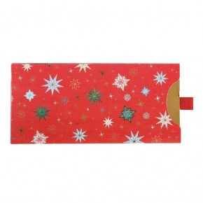 Artebene ajándékutalvány tartó (23x11 cm) piros, csillagos karácsonyi (5)