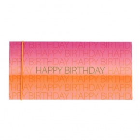 Artebene ajándékutalvány tartó (23x11 cm) Happy Birthday pink-narancs (6)