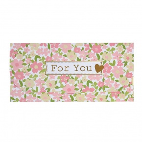 Artebene ajándékutalvány tartó (23x11 cm) For You, pasztell virágok (6)