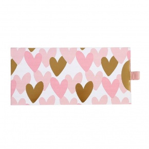 Artebene ajándékutalvány tartó (23x11 cm) rózsaszín-arany szívek (6)
