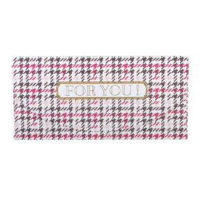 Artebene ajándékutalvány tartó (23x11 cm) pink-fekete szövetmintás, For You (6)