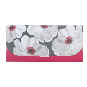 Artebene ajándékutalvány tartó (23x11 cm) pink, nagy fehér virágok (6)