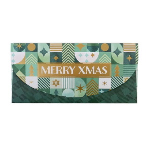Artebene ajándékutalvány tartó (23x11 cm) zöld, Merry Christmas karácsonyi (6)